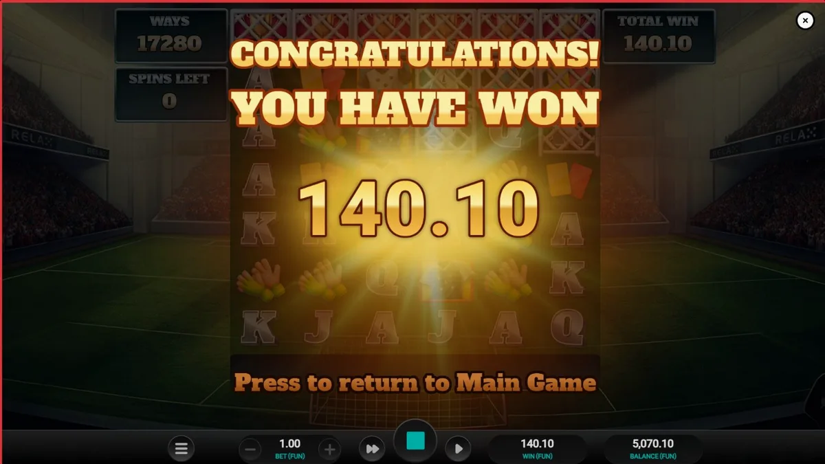 Tampilan visual retro dari slot World Class Kick Off Dream Drop dengan elemen stadion sepak bola.